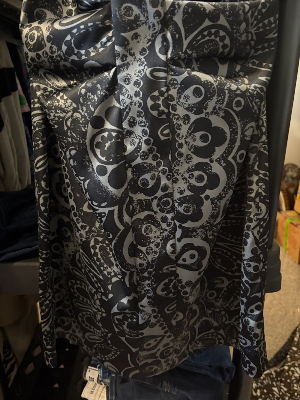 Y2K max and Cleo Strapless Ruched Printed Mini Dress Punk Rock‎ - Picture 3 of 5